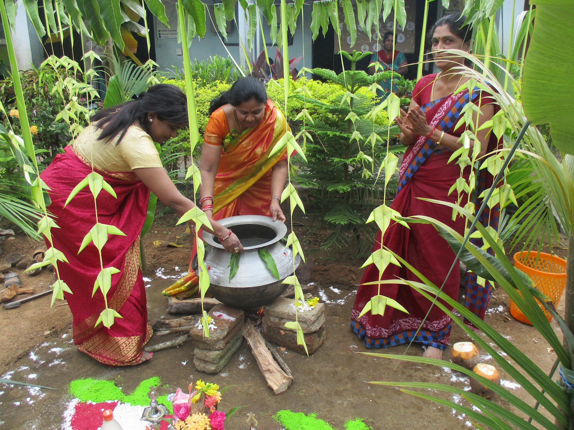 Women with a cooking pot