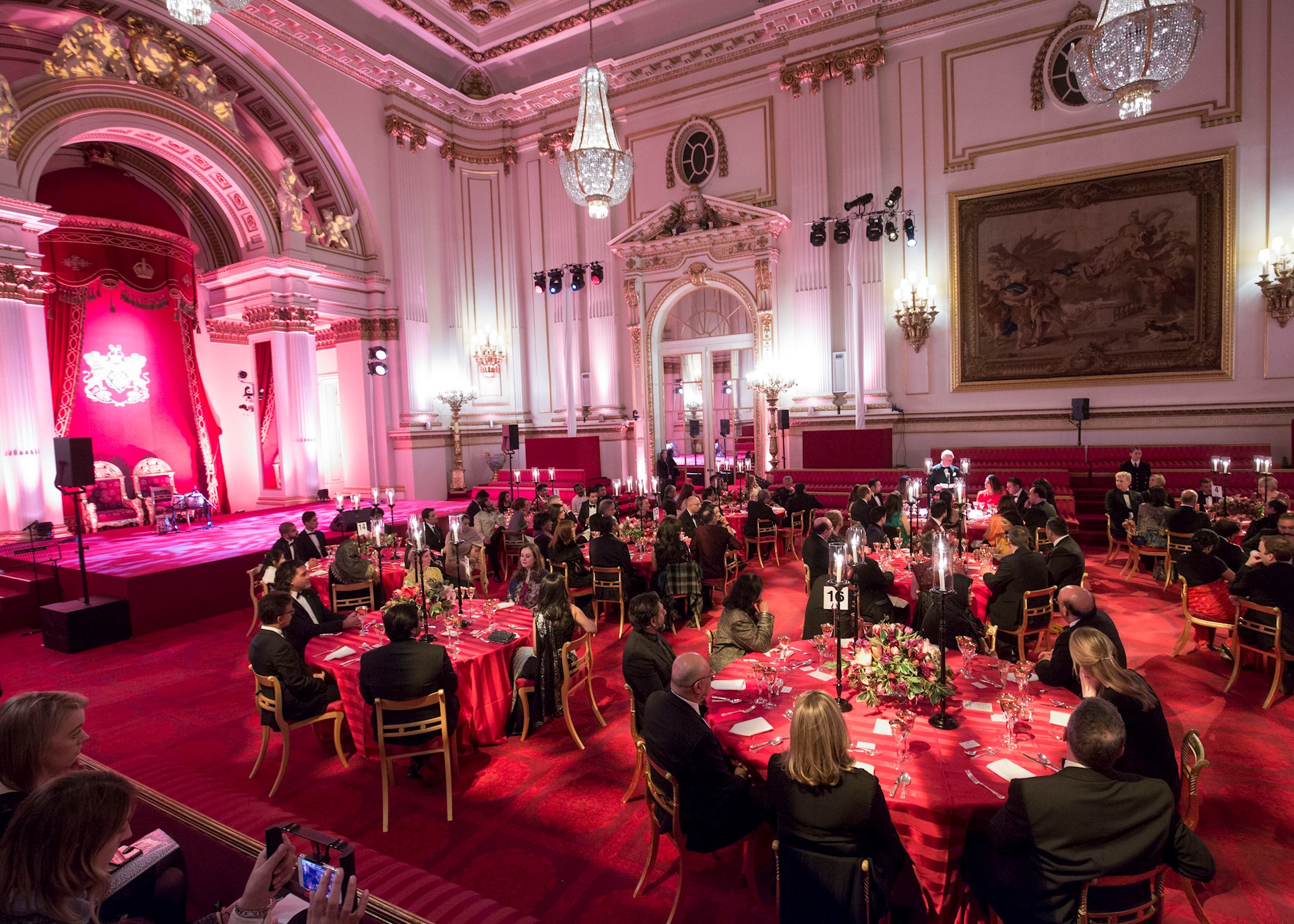 Royal dinner room at Buckingham Palace 