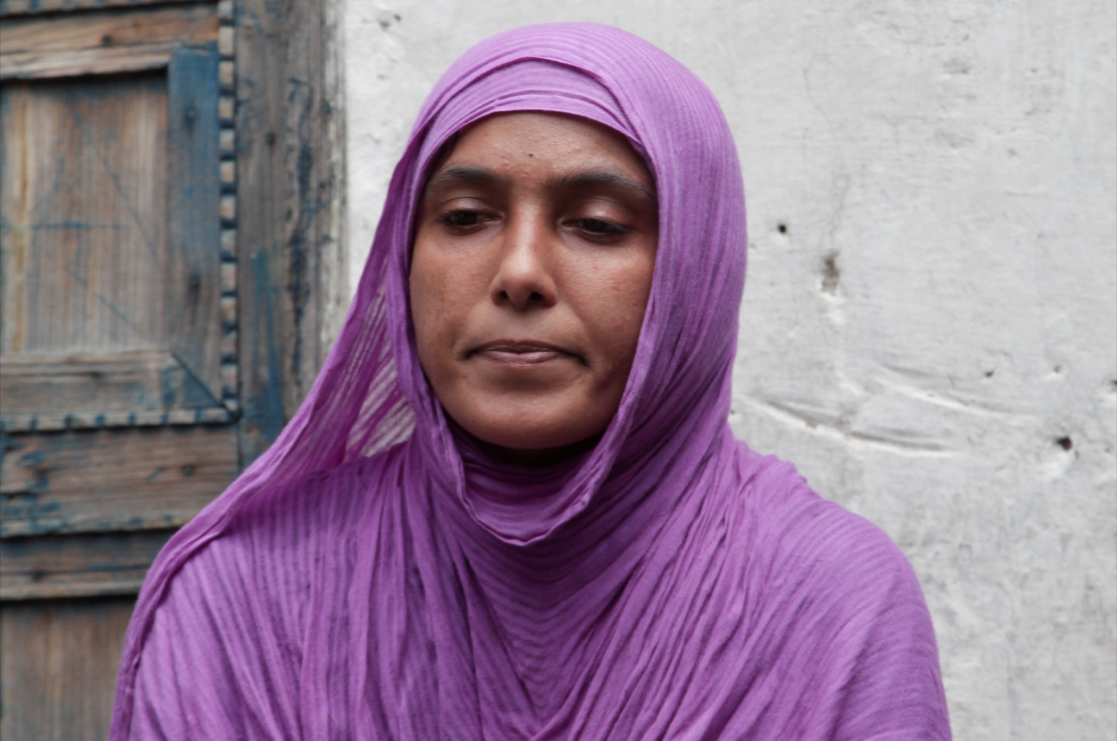 woman looking sad to camera