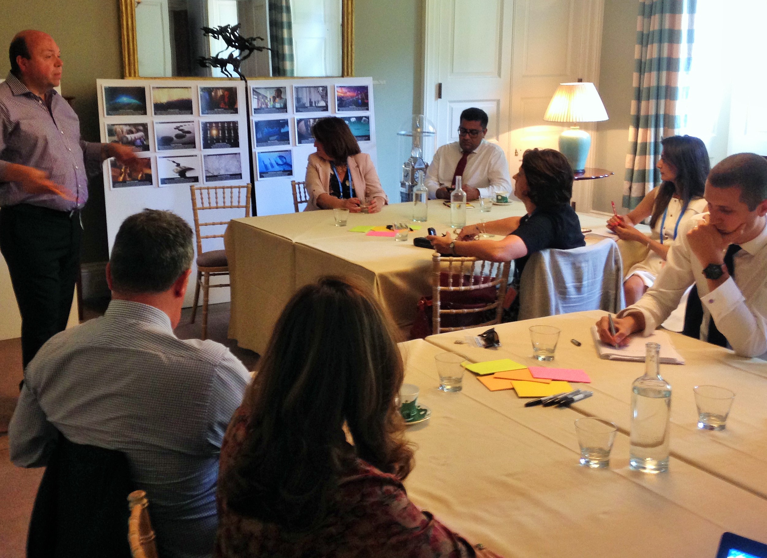 Man giving a presentation in a workshop 