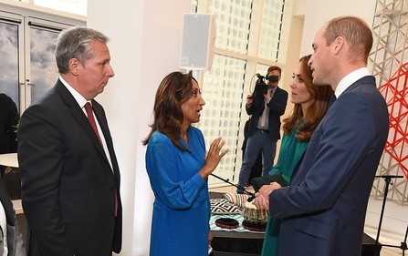CEO British Asian Trust meeting Duke and Duchess of Cambridge at event 