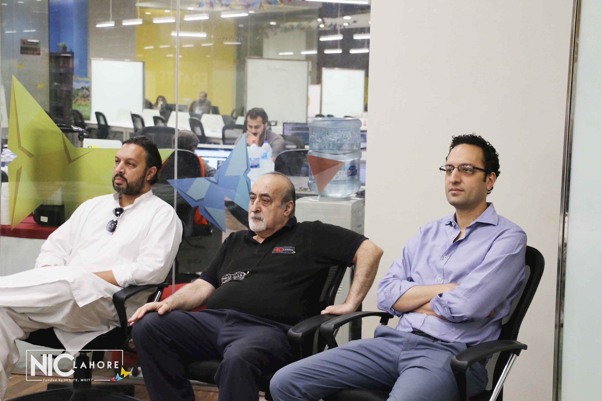 Men sat in classroom 