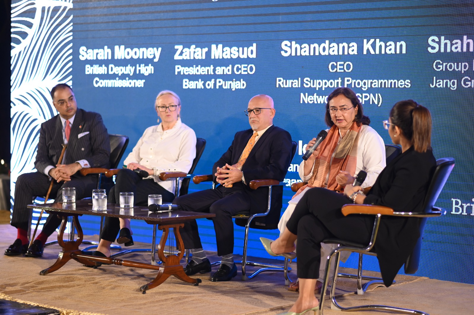 Panel Discussion With Sarah Mooney (Head Of Mission, British Deputy High Commission), Zafar Masud (CEO, Bank Of Punjab), Shahrukh Hasan (Group Managing Director, Jang Group) And Shandana Khan, (CEO, RSPN) And Was Mod