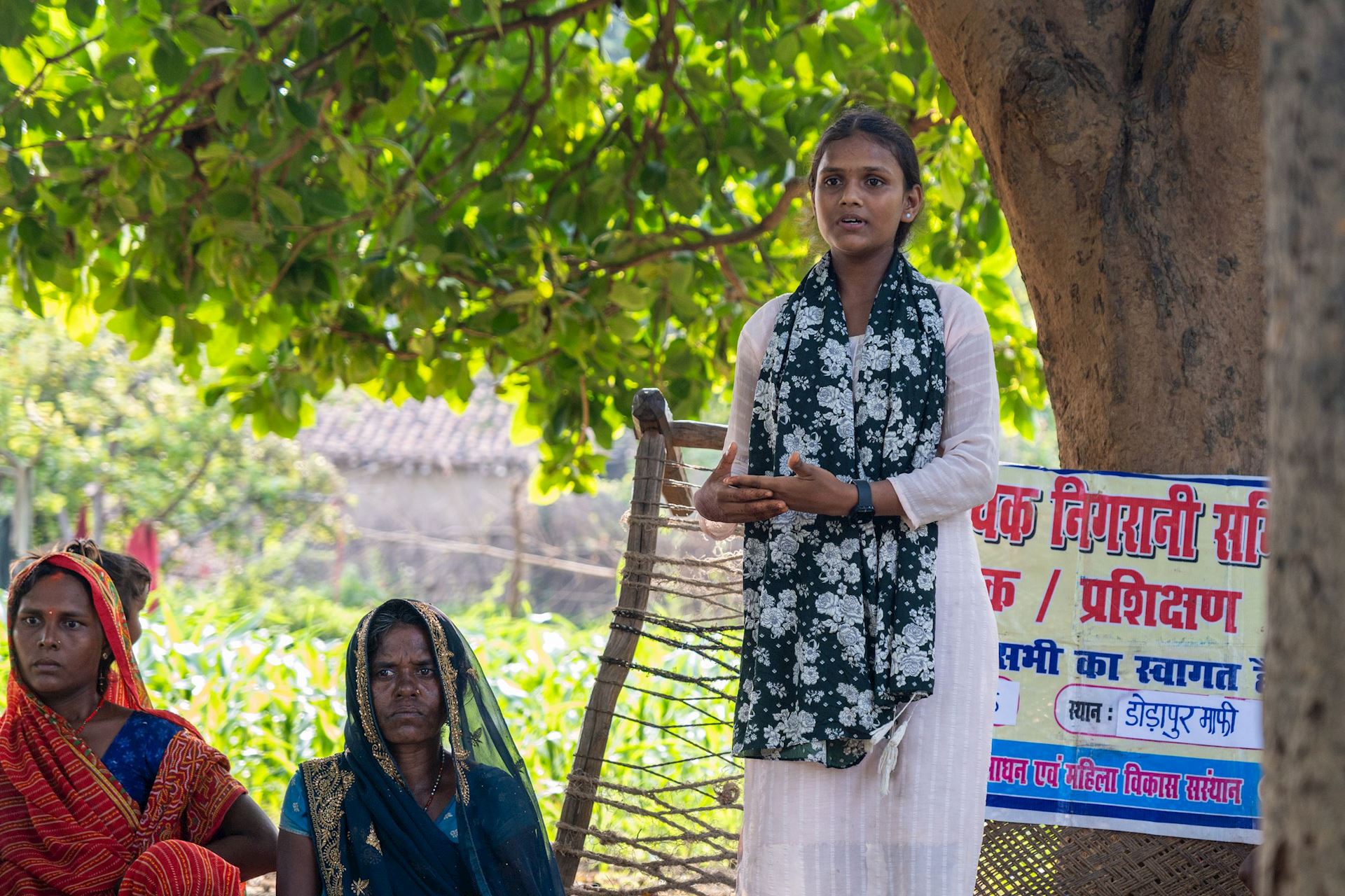 Laxmi Speaking Standing